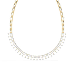 Tennis Necklace with Dangling Stones