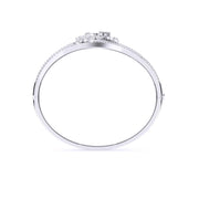 Classic Floral Design With Small Diamond's Bangle