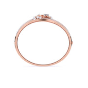 Classic Floral Design With Small Diamond's Bangle