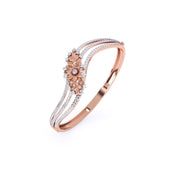 Classic Floral Design With Small Diamond's Bangle