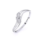 Classic Floral Design With Small Diamond's Bangle