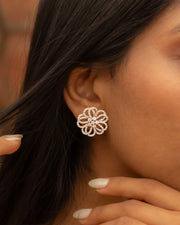 Classic Floral Diamond Earrings