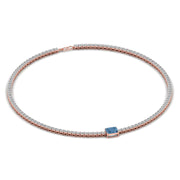 Colored Gem Stones & Diamond Tennis Necklace