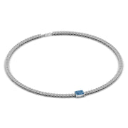 Colored Gem Stones & Diamond Tennis Necklace