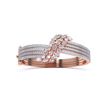 Petal Design Diamond Curved Bangle