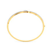Elegant Wave Design Diamond Bangle
