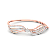Elegant Wave Design Diamond Bangle
