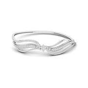 Elegant Wave Design Diamond Bangle