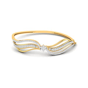 Elegant Wave Design Diamond Bangle
