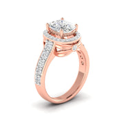 Cushion Cut Diamond Double Halo Ring