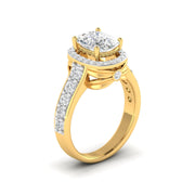 Cushion Cut Diamond Double Halo Ring