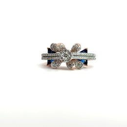 Dazzling Blue Diamonds Cocktail Ring