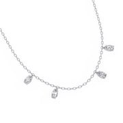Delicate Chain Necklace with Five Diamond Drops