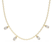 Delicate Chain Necklace with Five Diamond Drops