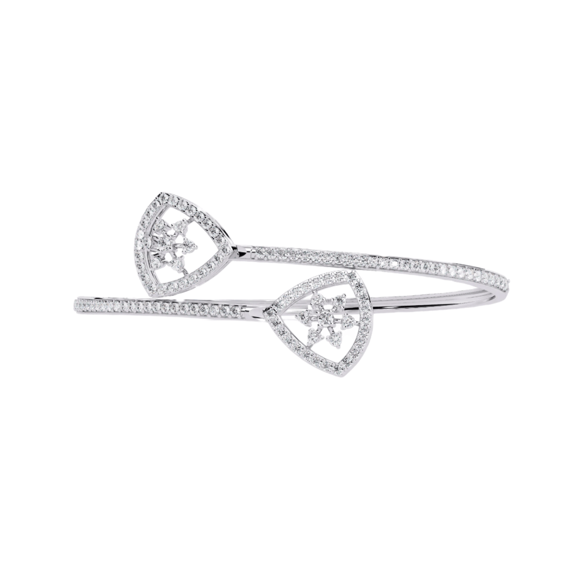 Geometric Open Diamond Bangle – JewelBoss