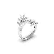 Delicate Diamond Leaf Ring