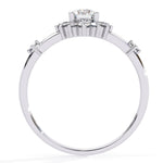 Delicate Halo Diamond Engagement Ring