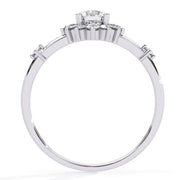 Delicate Halo Diamond Engagement Ring