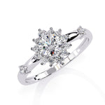 Delicate Halo Diamond Engagement Ring