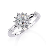Delicate Halo Diamond Engagement Ring