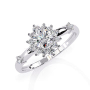 Delicate Halo Diamond Engagement Ring