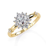 Delicate Halo Diamond Engagement Ring
