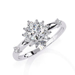 Delicate Halo Diamond Engagement Ring