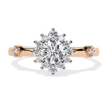Delicate Halo Diamond Engagement Ring