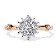Delicate Halo Diamond Engagement Ring