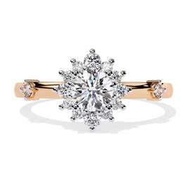 Delicate Halo Diamond Engagement Ring