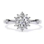 Delicate Halo Diamond Engagement Ring