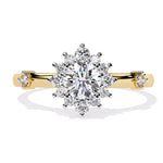 Delicate Halo Diamond Engagement Ring