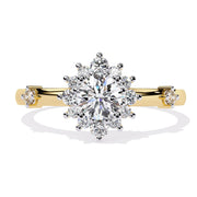 Delicate Halo Diamond Engagement Ring