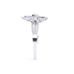 Elegant Swirl & Leaf Diamond Bangle