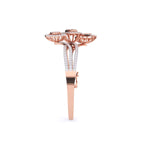 Elegant Swirl & Leaf Diamond Bangle