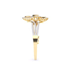Elegant Swirl & Leaf Diamond Bangle