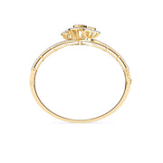 Elegant Swirl & Leaf Diamond Bangle