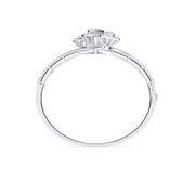 Elegant Swirl & Leaf Diamond Bangle