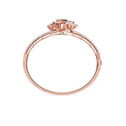 Elegant Swirl & Leaf Diamond Bangle