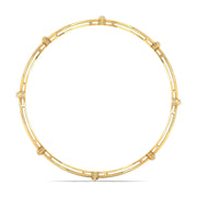 Detailed Diamond Cluster Link Bracelet