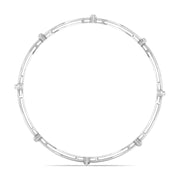 Detailed Diamond Cluster Link Bracelet