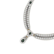 Diamond and Emerald Two-Row Necklace