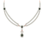Diamond and Emerald Two-Row Necklace