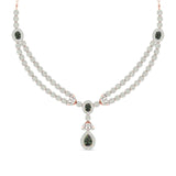 Diamond and Emerald Two-Row Necklace