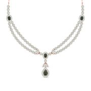 Diamond and Emerald Two-Row Necklace