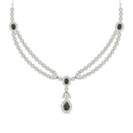 Diamond and Emerald Two-Row Necklace