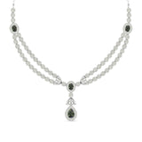 Diamond and Emerald Two-Row Necklace