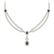 Diamond and Emerald Two-Row Necklace