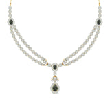 Diamond and Emerald Two-Row Necklace