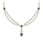 Diamond and Emerald Two-Row Necklace